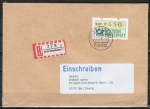 Bund ATM 1 - Marke zu 450 Pf in Gravur-Type als portoger. EF auf Inlands-Einschreib-Brief 100-250g vom 23.11.1982 von Wiesbaden / ta