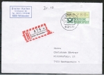 Bund ATM 1 - Marke zu 280 Pf in Gravur-Type als portoger. EF auf Inlands-Einschreibe-Brief bis 20g von 1982, Terminal-Stempel: Wiesbaden / tb