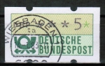 Bund ATM 1 - Marke zu 5 Pf in Gravur-Type als lose gestempelte Marke mit Terminal-Stempel Wiesbaden / ta vom Januar 1983