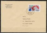 Bund 1409 als portoger. EF mit 140 Pf Sport 1989 auf Auslands-Brief bis 20 Gramm  von 1989-1993 nach Polen / AnkStpl.