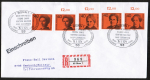 Bund 791-794 als 30 Pf berfrank. MiF mit 5x 40 Pf Bed. Frauen auf Langformat-Brief bis 20g mit ESST  vom Januar 1974, ca. 21 cm lang