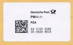 Label der Deutsche Post AG für Postzustellungsaufträge - "Produktmarke" mit Abkürzung "PM"