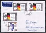 Bund 1421 als portoger. MiF mit 3x 100 Pf 40 Jahre Bundesrep. + 20 Pf SM auf Luftpost-Brief 15-20g von 1989 nach Australien