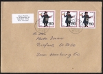 Bund 1438 als portoger. MeF mit 3x 80 Pf Wohlfahrt 1989 auf Inlands-Brief 50-100g von 1990, 14x20 cm