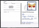 Bund 1602 als portogerechte EF mit 60 Pf Jugend 1992 auf Inlands-Postkarte von 1992-1993