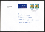 Bund 2434 als portoger. MeF mit 2x 95 Cent Sonnenblume aus Rolle auf Europa-Brief 14x20 cm von 2006 nach Grobritannien