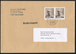 Bund 1642 als portoger. MeF mit 2x 100 Pf Werner von Siemens auf Briefdrucksache 50-100g von 1992-1993, 14x20 cm, nur kurze Laufzeit !