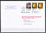 Bund 2480/2484 als Zdr. 5/10/10 Cent Blumen / Krokus / Tulpe o.g. aus dem Blumen-Zdr.-Blatt portoger. auf Inlands-Infopost bis 20g von 2007-2014, codiert