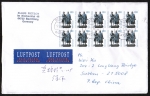 Bund 1934 als kpl. H-Blatt als portoger. EF mit 10x 100 Pf SWK "Goethe/Schiller" oben+unten geschn. aus MH auf Lp-EBf. von 1999 n. China, AnkStpl.