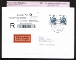 Bund 2307 als portoger. MeF mit 2x 2,20  SWK aus Rolle, Sicherheitsfarbe ganzflchig, auf Inl.-Einschreibe-Rckschein-Brief bis 20g von 2003-2012, codiert