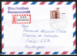 Bund 1348 als portoger. EF mit 300 Pf SWK aus Bogen mit SR/UR auf CEPT-Einschr.-Brief bis 20g von 1988 n. Portugal, AnkStpl.