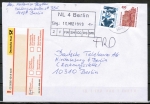 Bund 1562 als portoger. MiF mit 400 +10 Pf je SWK aus Rolle auf Einwurf-Einschreibe-Brief bis 20g von 1999, codiert, oben beschnitten