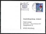 Bund 708 als portoger. EF mit 60 Pf Wohlfahrt 1971 auf Sammel-Anschriftenprfungs-Postkarte von 2000/2002, codiert