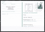 Berlin 795 als Ganzsachen-Postkarte P 133 / Frage-Teil mit eingedruckter Marke 60 Pf SWK Lumo neben Marke - portoger. als Pk ins Bundesgebiet