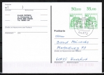 Bund 1038 als portoger. MeF mit 2x grüner 50 Pf B+S - Marke aus Bogen je mit Oberrand auf Inlands-Postkarte von 1997-2002, codiert