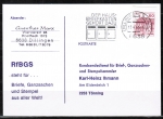 Bund 1028 als Ganzsachen-Ausschnitt mit Trennlinien aus Antwort-GA-Pk mit roter 60 Pf B+S - Marke im Buchdruck auf Inl.-Postkarte von 1982-1993
