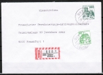 Bund 999 als portoger. MiF mit 230 Pf + grüne 50 Pf je B+S - Serie aus Rolle auf Inlands-Einschreibe-Brief bis 20g von 1982-1989