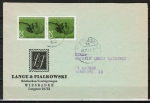 Bund 608 als portoger. MeF mit 2x 20 Pf Gandhi auf Inlands-Brief bis 20g von 1973, Umschlag oben ca. 8 mm beschnitten