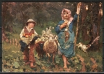 Ansichtskarte von P. E. Michetti (1851-1929) - "Junge Hirten"