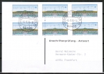 Bund ATM 2 - Typenrad-Druck - kobaltblau - 6 Marken zu 10 Pf als portoger. MeF auf Sammel-Anschriftenprüfungs-Postkarte von 1996, rs Stpl.