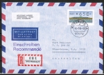 Bund ATM 2 - dickes DBP - Marke zu 650 Pf als portoger. EF auf Übersee-Luftpost-Einschreibe-Brief bis 20g von 1996 nach Australien, AnkStpl.