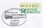 Bund ATM 1 - Marke zu 80 Pf als portoger. EF auf Inlands-Brief bis 20g mit Sonderstempel: "Start der Datenverarbeitung am Postschalter" von 1987