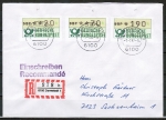 Bund ATM 1 - Marken zu 20 / 70 / 190 Cent  als portoger. MiF auf Einschreib-Brief bis 20g vom Ersttag / 1.7.1982