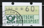 Bund ATM 1 - Marke zu 60 Pf mit "Doppeldruck" als lose gestempelte Marke vom August 1989 in einwandfreier Erhaltung !