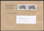 Bund 1410 als portoger. MeF mit 2x 60 Pf Gerhard Marcks auf Inlands-Bchersendung 250-500g vom Juli 1989, 14x20 cm
