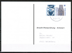 Bund Zusammendruck 10+50 Pf SWK unten geschnitten aus MH als portoger. Zdr.-EF auf Sammel-Anschriftenprfungs-Postkarte von 1993-2002