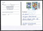 Bund 3315 Skl. (Mi. 3432) als portoger. MiF mit 20 Cent Hasenglckchen Skl. + 50 Briefe Rolle auf Inlands-Postkarte von 2022-2024, codiert