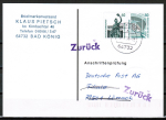 Bund Zusammendruck 60+80 Pf SWK unten geschnitten aus MH als portoger. Zdr.-EF auf Einzel-Anschriftenpr�fungs-Postkarte von 1993-1997, codiert rs.Stpl.