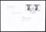 Bund 1638 als portoger. MeF mit 2x 100 Pf Tag der Briefmarke 1992 auf Briefdrucksache 50-100g von 1992/1993, 14x20 cm