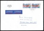 Bund 1873 als portoger. MeF mit 2x 300 Pf EZM aus Boddenlandschafts-Block auf Nichtstand.-Übersee-Luftpost-Brief von 1996 nach Kanada, 14x20 cm