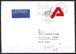 Bund 2249 als portoger. EF mit 153 Cent Arbeitsamt auf Übersee-Luftpost-Brief bis 20g von 2002 nach China mit Doppelstempelung