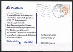 Bund 1955 als portoger. EF mit 100 Pf "Schwarzhaupt" auf Inlands-Postkarte von 1997-2002, codiert