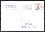 Bund 1432 als portoger. EF mit 140 Pf Frauen auf Anschriftenprüfungs-Postkarte von 1993-1997, rs. Stpl.