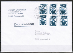 Bund 1531 geschnitten aus Skl.-MH als portoger. MeF mit 6x 10 Pf SWK auf Inlands-Drucksache von 1991-1993