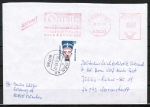 Bund 1398 - 20 Pf SWK aus Rolle als portoger. Zusatz auf Freistempel-Antwort-Brief von 1993, codiert