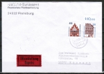 Bund 1746 als portoger. MiF mit 550 Pf SWK mit Oberrand + 450 Pf SWK aus Rolle auf Inl.-Eilbrief bis 20g von 1994, AnkStpl.