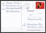 Bund 679 als portoger. EF mit 30 Pf "Pfingsttreffen" auf Inlands-Postkarte von 1972-1974