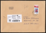 Bund 3117 als portoger. EF mit 395 Cent Blumen Bogen mit Rand auf C5-Inlands-Übergabe-Einschreibe-Brief von 2016-2019, 23 cm lang