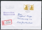 Berlin 832 als portoger. MeF mit 2x 140 Pf SWK als waagr. Bogen-Paar auf Inlands-Einschreibe-Brief bis 20g vom Jan.-März 1989, codiert