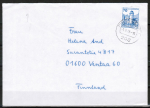 Bund 918 als portoger. EF mit 70 Pf B+S - Marke aus Rolle auf Auslands-Brief bis 20g von 1977 nach Finnland