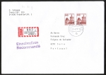 Bund 998 als portoger. MeF mit 2x 210 Pf B+S - Serie aus Rolle auf CEPT-erm. Ausl.-Einschreibe-Brief 14x20 cm / bis 20g von 6/1989 nach Portugal, AnkStpl.