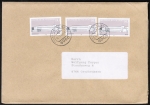 Bund 1289 als portoger. MeF mit 3x 80 Pf Bundeshaus -EZM aus Block 20 auf Inlands-Brief 50-100g vom Dez. 1989