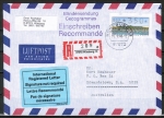 Bund ATM 2 - dickes DBP - Marke zu 350 Pf in hellblau als portoger. EF auf Luftpost-Einschreib-Blindensendung von 1996 nach Australien, AnkStpl.