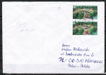 Bund 1312 als portoger. MeF mit 2x 60 Pf Clemenswerth auf Auslands-Brief bis 20g von 1987-1989 nach Polen OHNE AnkStpl. oben kl. Einriss