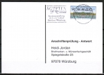 Bund ATM 2 - mit Posthorn-Eindruck - Marke zu 60 Pf als portoger. EF auf Sammel-Anschriftenprüfungs-Postkarte von 1999-2002, rs. Prüf-Stempel