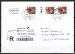 Bund 3471 als portoger. MeF mit 3x 110 Cent Blumen aus Rolle auf Inlands-�bergabe-Einschreibe-Brief bis 20g von 2019-2021, codiert